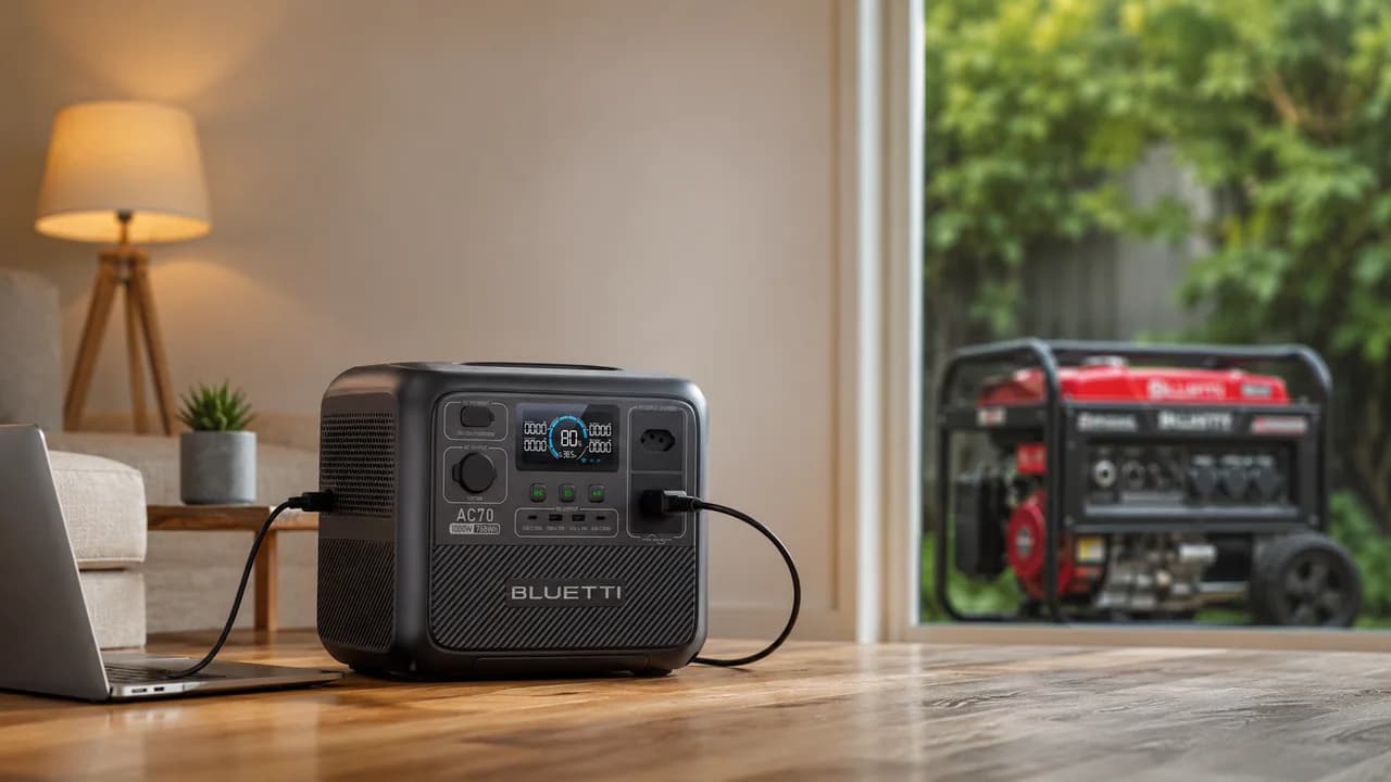 BLUETTI AC70 vs Gerador a Gasolina: Qual Vale Mais a Pena para Sua Casa em 2026?