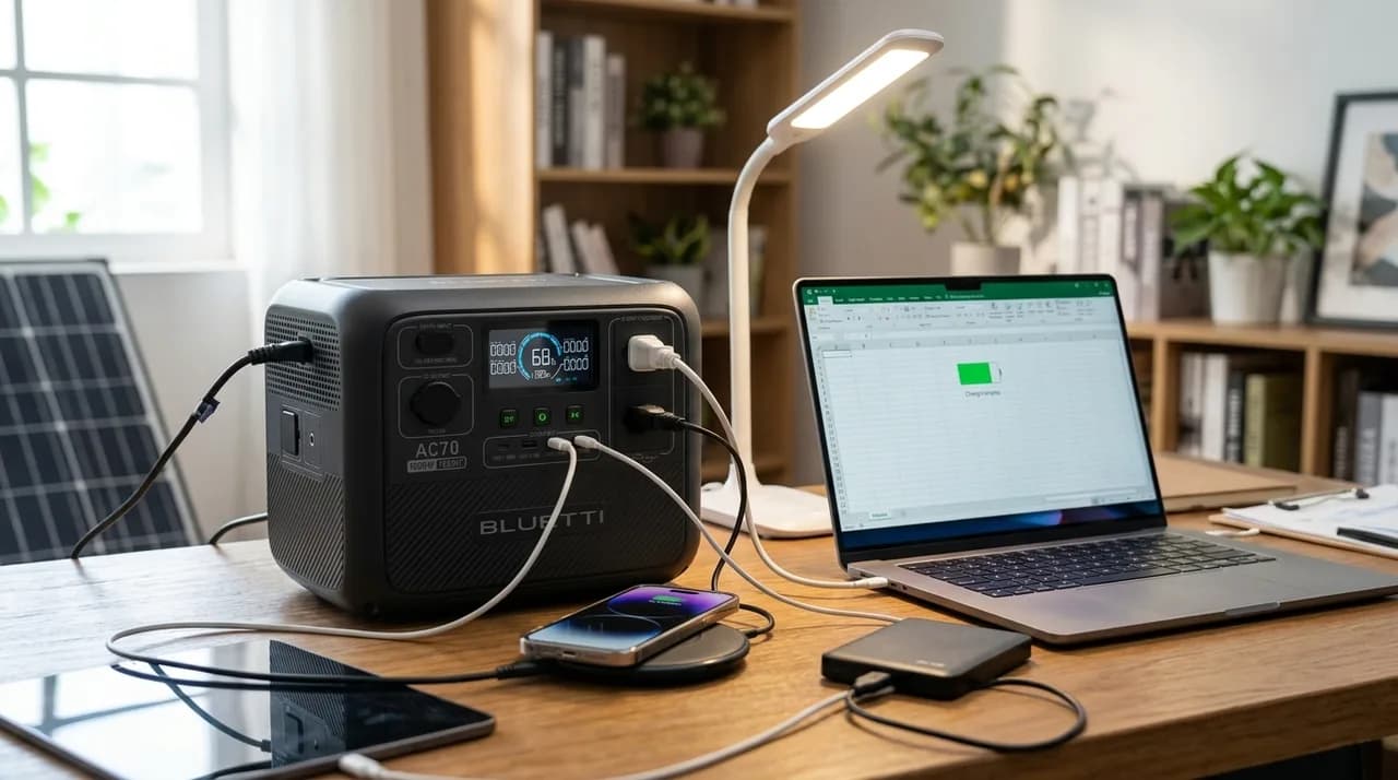 BLUETTI AC70 no Dia a Dia: Testes Práticos com Eletrodomésticos, Notebook e Muito Mais