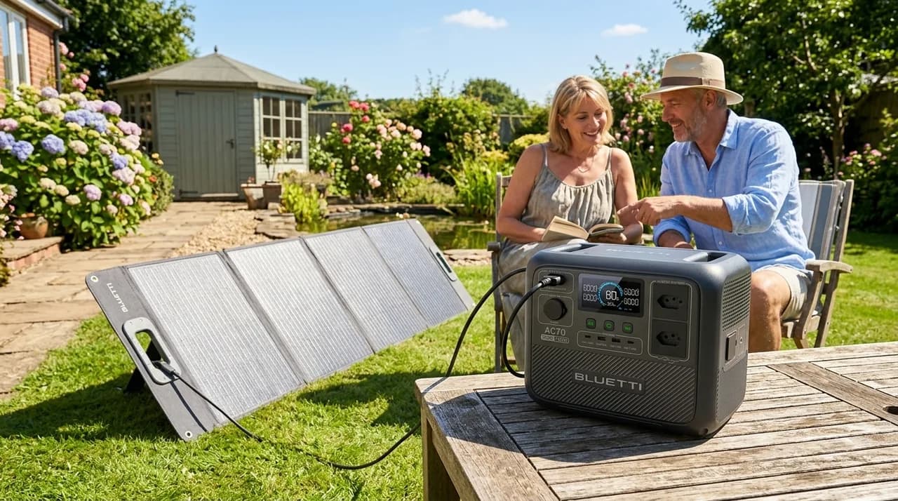 BLUETTI AC70 com Painel Solar: Como Montar Seu Kit e Ter Energia do Sol em Qualquer Lugar