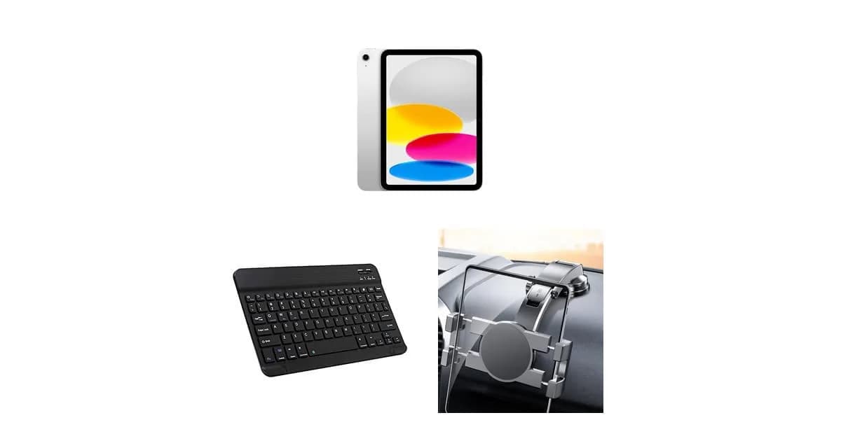 Guia completo de iPad 2025, teclado Bluetooth e suporte veicular para tablet